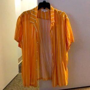 Yellow short sleeve PAC Sun Rayon stripe shirt